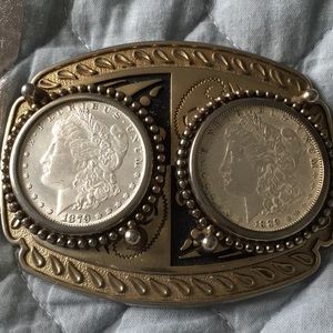 Buckle with two silver coins